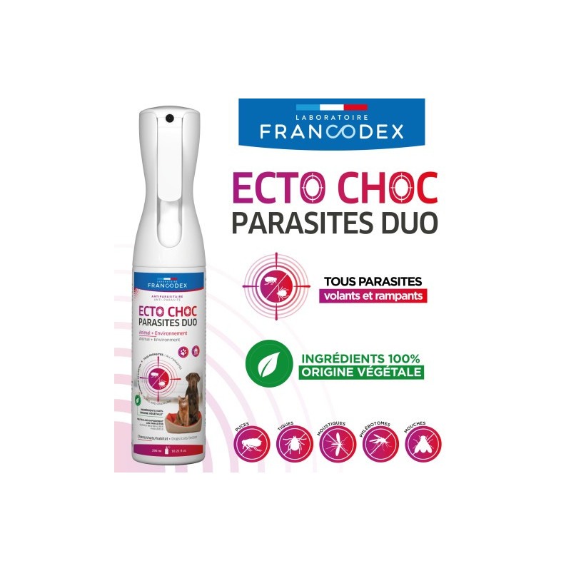Francodex | Chien & Chat | Anti-Puces Ecto Choc Duo Habitat